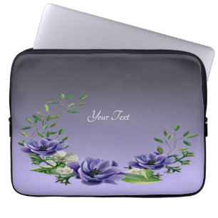 Housse Pour Ordinateur Portable Aquarelle Pauple Fleurs Portable Sleeve