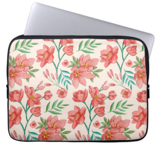 Housse Pour Ordinateur Portable Aquarelle peinte à la main Motif floral-54098
