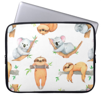 Housse Pour Ordinateur Portable Aquarelle peinte à la main motif tropical mignon a