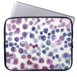 Housse Pour Ordinateur Portable Aquarelle Pointe Polka : Géométrique Sans Couleur.