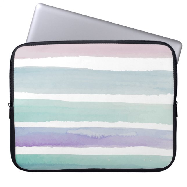 Housse Pour Ordinateur Portable Aquarelle rose violet violet (Devant)