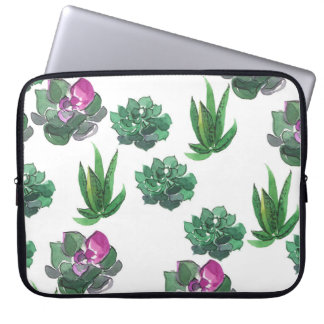 Housse Pour Ordinateur Portable Aquarelle Succulente Conception Motif transparente