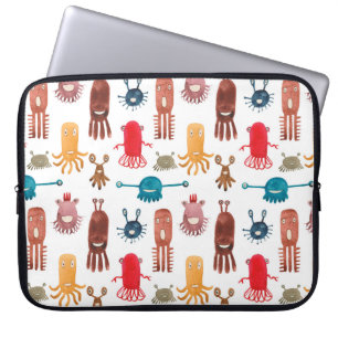 Housse Pour Ordinateur Portable Aquarelle transparente motif de monstres amusants