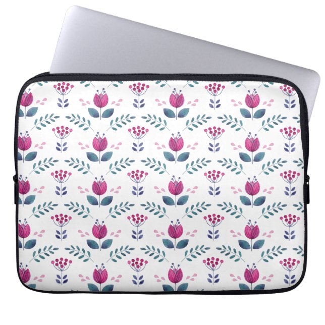 Housse Pour Ordinateur Portable Aquarelle Tulipe rose (Devant)