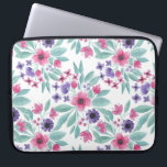 Housse Pour Ordinateur Portable Aquarelle Turquoise rose Fille<br><div class="desc">Cette motif élégante et artistique conviendra parfaitement à une femme moderne et élégante. Il présente des fleurs d'aquarelle rose baies peintes à la main, violet, violet, noir et vert turquoise, et du motif feuille sur un simple arrière - plan blanc. C'est joli, rustique, artistique et mignon. Stylisez avec cette pièce...</div>