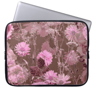 Housse Pour Ordinateur Portable Aquarelle violette vintage de couleur bleu Art