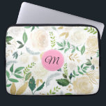 Housse Pour Ordinateur Portable Aquarelles Blanc & Beige Rose Motif<br><div class="desc">Elégante aquarelle moderne blanc et beige rose sans couture motif.</div>