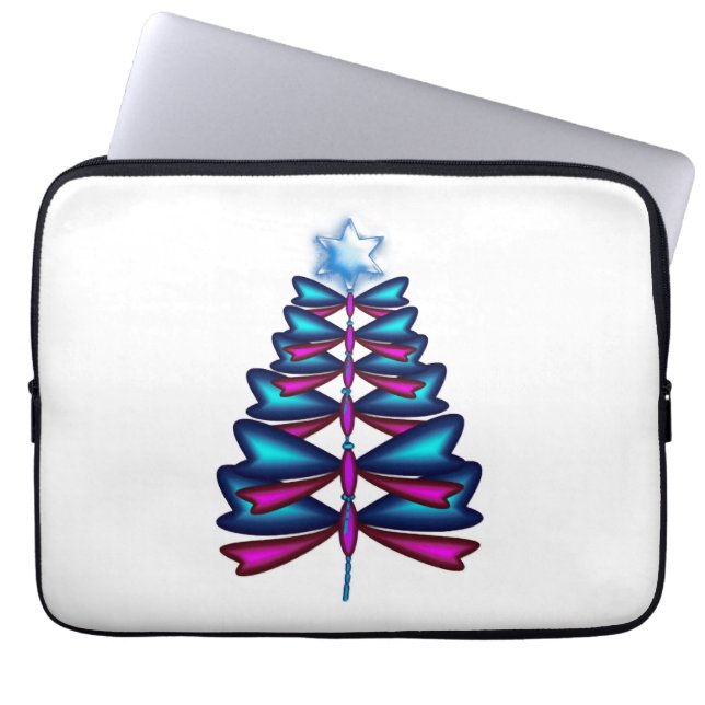Housse Pour Ordinateur Portable Arbre de Noël Dragonfly (Devant)