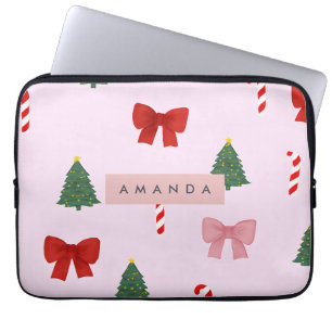 Housse Pour Ordinateur Portable Arbre de vacances et Motif de Sucres de canne pers