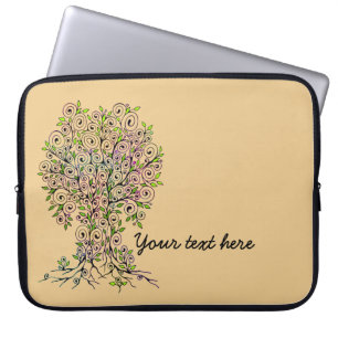 Housse Pour Ordinateur Portable Arbre De Vie - Spirales Fruits Feuille 1
