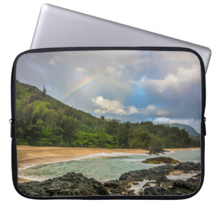 Housse Pour Ordinateur Portable Arc en ciel à Lumaha'i Beach, Kauai, Hawaii