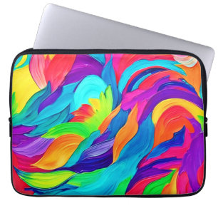 Housse Pour Ordinateur Portable Arc-en-ciel dynamique tourbillonne l'art Abstrait