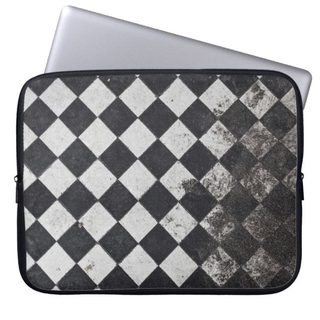 Housse Pour Ordinateur Portable Arlequin noir et blanc (Devant)