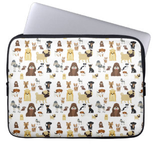 Housse Pour Ordinateur Portable arrière - plan blanc chien motif