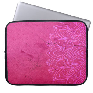 Housse Pour Ordinateur Portable Arrière - plan décoratif Mandala rose