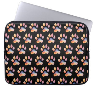 Housse Pour Ordinateur Portable Arrière - plan Empreinte de patte aquarelle