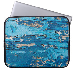 Housse Pour Ordinateur Portable Arrière - plan en bois bleu ancien