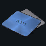Housse Pour Ordinateur Portable Arrière - plan métallique bleu brillant<br><div class="desc">Elégant tons bleus modernes polie texture métallique imprimé. monogramme facultatif.</div>