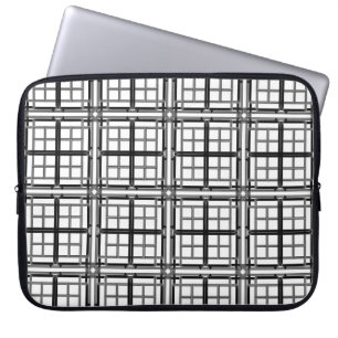 Housse Pour Ordinateur Portable arrière - plan motif abstrait géométrique 3D gris.