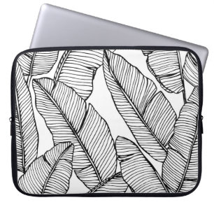Housse Pour Ordinateur Portable Arrière - plan motif de feuille de bananier sans c