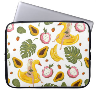 Housse Pour Ordinateur Portable Arrière - plan motif sans soudure en été avec fru