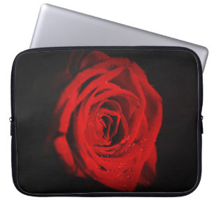 Housse Pour Ordinateur Portable Arrière - plan Noir Et Rose Rouge