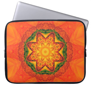 Housse Pour Ordinateur Portable arrière - plan orange kaléidoscope Abstrait. Belle