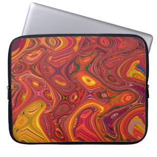 Housse Pour Ordinateur Portable Arrière - plan psychédélique coloré en interweavi