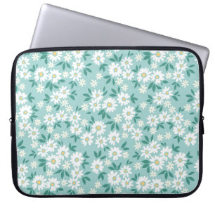 Housse Pour Ordinateur Portable arrière - plan vintage fleuri. Patch vintage trans