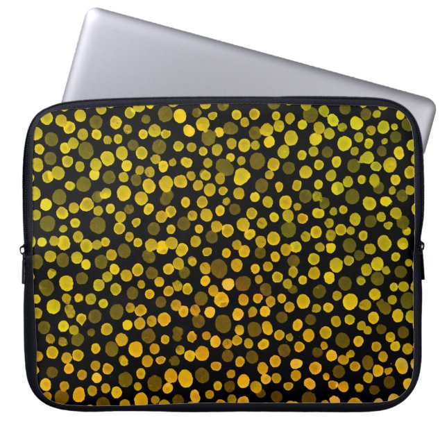 Housse Pour Ordinateur Portable Art Abstrait : Aquarelle Points Créatifs. (Devant)
