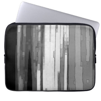 Housse Pour Ordinateur Portable Art Abstrait en Niveaux de Gris B&N