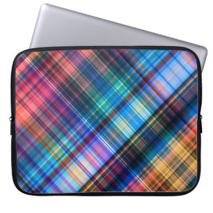 Housse Pour Ordinateur Portable art abstrait géométrique diagonale motif arc-en-ci