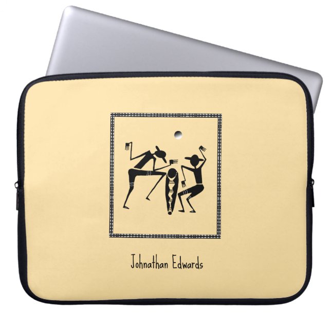 Housse Pour Ordinateur Portable Art Africain, Danse Lune (Devant)