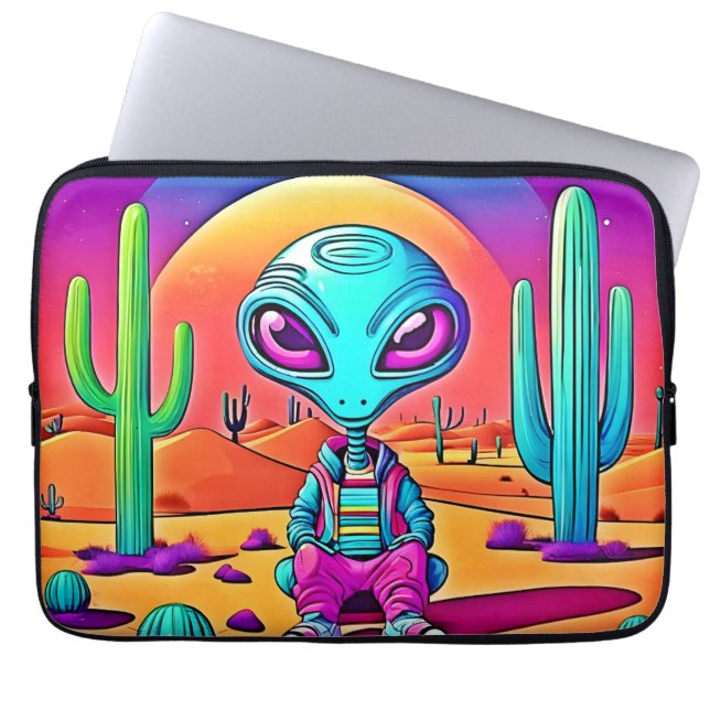 Housse Pour Ordinateur Portable Art Alien Décontracté Du Désert (Devant)