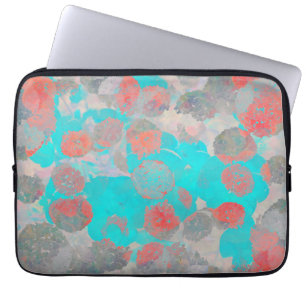 Housse Pour Ordinateur Portable Art bleu rouge romantique floral / motif de fleurs