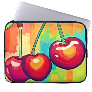 Housse Pour Ordinateur Portable Art de cerise vibrant