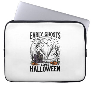 Housse Pour Ordinateur Portable Art de gravure de fantôme de Halloween antique de