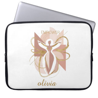 Housse Pour Ordinateur Portable Art de la silhouette féminine dorée abstraite Empo