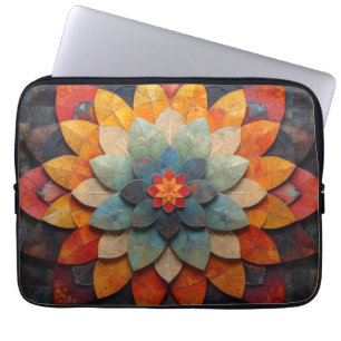 Housse Pour Ordinateur Portable Art de mandala fleur texturée