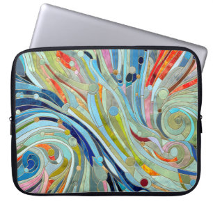 Housse Pour Ordinateur Portable Art de mosaïque Abstraite géométrique colorée