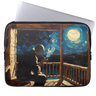 Housse Pour Ordinateur Portable Art de Pipe (Nuit #2) peinture à l'huile
