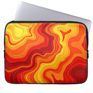 Housse Pour Ordinateur Portable Art de topographie abstraite enflammée