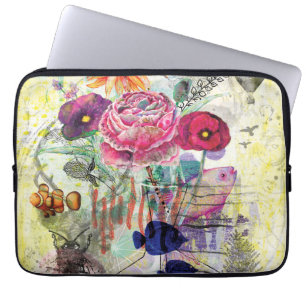 Housse Pour Ordinateur Portable Art du collage multimédia fantaisiste