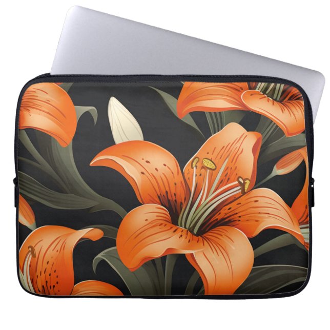 HOUSSE POUR ORDINATEUR PORTABLE ART FLORAL #1 (Devant)