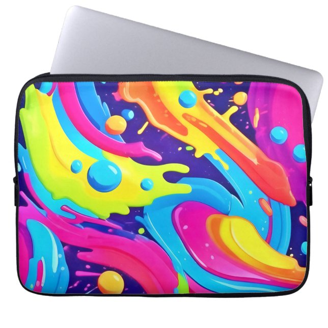 Housse Pour Ordinateur Portable Art fluide néon (Devant)