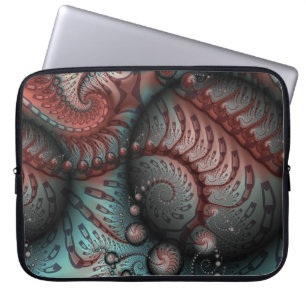 Housse Pour Ordinateur Portable Art fractal abstrait Boules Brun Bleu