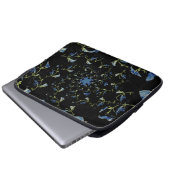 Housse Pour Ordinateur Portable Art fractal bleu et noir Sage (Devant bas)