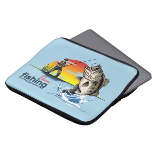 Housse Pour Ordinateur Portable Art Graphique de Pêche à la Basse Vintage [Homme] 