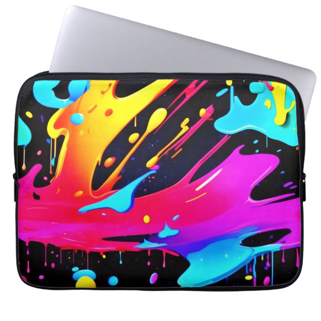 Housse Pour Ordinateur Portable Art Gras et brillant Paint Splatter (Devant)