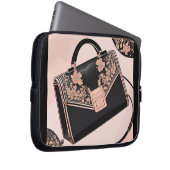 Housse Pour Ordinateur Portable Art IA noir et rose (Devant droit)